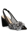 Betsey Johnson Women's Petra Flower Applique Slingback Pumps In Black