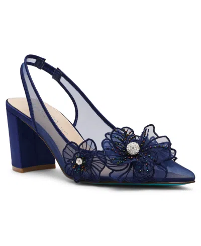 Betsey Johnson Petra Slingback Pointed Toe Pump In Blue