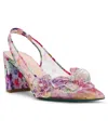 BETSEY JOHNSON WOMEN'S PETRA FLOWER APPLIQUE SLINGBACK PUMPS