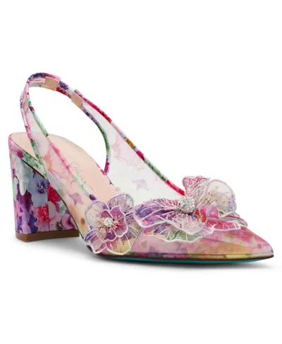 Betsey Johnson Women's Petra Flower Applique Slingback Pumps In Bright Floral
