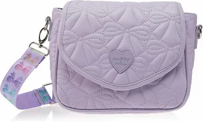 Betsey Johnson Women's Quilted Crossbody Purse Bag In Purple Lbkatya In Multi