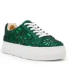 Betsey Johnson Women's Reily Rhinestone Platform Sneakers In Green