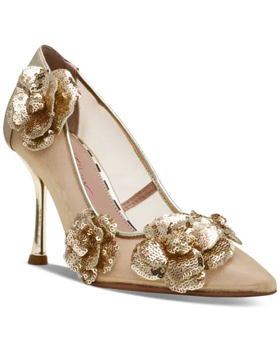 Betsey Johnson Women's Rossa Rosette Embellished Stiletto Pumps In Gold