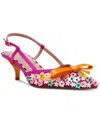 Betsey Johnson Sadyy Slingback Pointed Toe Pump In Fuchsia Multi
