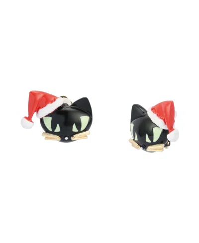 Betsey Johnson Women's Santa Cat Christmas Earrings In Multi