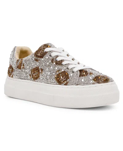 Betsey Johnson Women's Sidny Platform Lace-up Sneakers In Silver