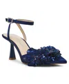 Betsey Johnson Women's Susie Flower Pointed Toe Pumps In Navy