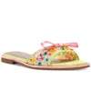 Betsey Johnson Women's Teasee Floral Slide Sandals In Lime Multi
