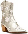 Betsey Johnson Women's Teddy Daisy Western Booties In Gold