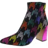 Betsey Johnson Womens Embellished Manmade Ankle Boots In Multi