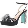 Betsey Johnson Womens Embellished Manmade Block Heels In Black