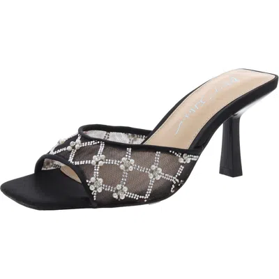 Betsey Johnson Womens Embellished Mesh Mules In Black
