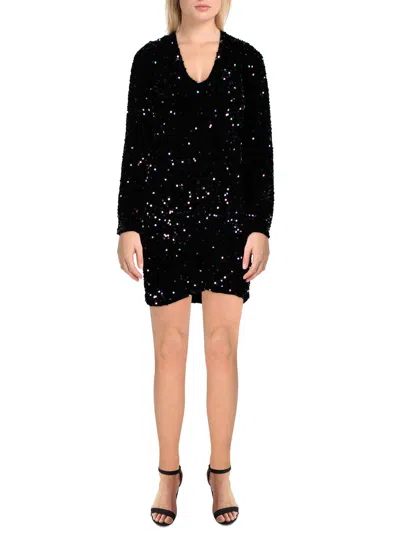 Betsey Johnson Womens Sequined Above Knee Mini Dress In Multi