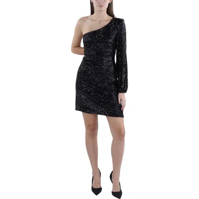 Betsey Johnson Womens Sequined Mini Cocktail And Party Dress In Black