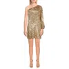 Betsey Johnson Womens Sequined Mini Cocktail And Party Dress In Gold