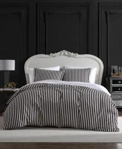 Betsey Johnson Wonderland Stripe Duvet Cover Sets In Film Noir