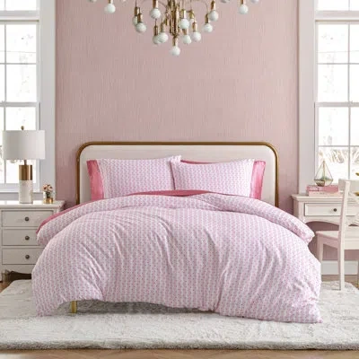 Betsey Johnson Wonderland Stripe Pink Reversible Duvet Cover Set