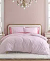 Betsey Johnson Wonderland Stripe Reversible 2-pc. Duvet Cover Set, Twin In Hot Pink