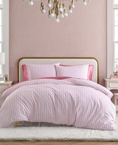 Betsey Johnson Wonderland Stripe Reversible 2-pc. Duvet Cover Set, Twin In Hot Pink