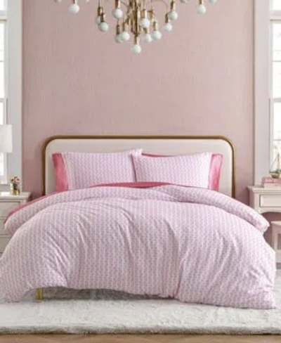 Betsey Johnson Wonderland Stripe Reversible Duvet Cover Sets In Hot Pink