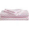 Betsey Johnson Wonderland Stripe Sheet Set In Bright Pink