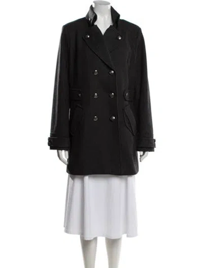 Pre-owned Betsey Johnson Wool Peacoat In Black