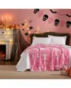 Betsey Johnson Yoga Skeleton Ultra Soft Plush Throw In White