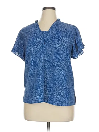 Pre-owned Betsey's Boutique Shop Short Sleeve Blouse In Blue