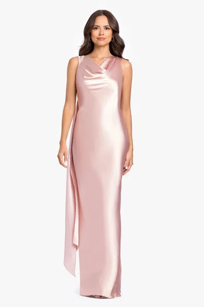 Betsy & Adam "amora" Satin Backless Dress In Multi