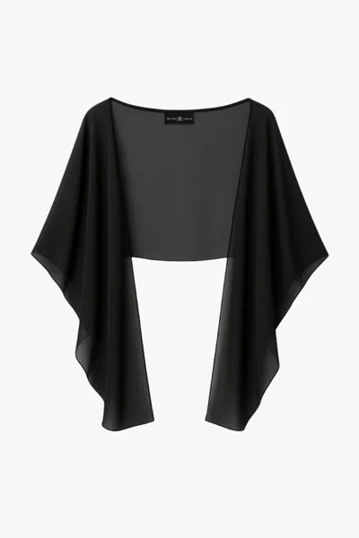 Betsy & Adam "bernadette" Chiffon Shawl Wrap In Black
