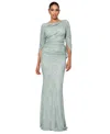 BETSY & ADAM BETSY ADAM WOMEN'S LACE CAPE-SLEEVE GOWN