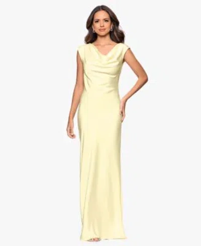 Betsy & Adam Betsy Adam Womens Cowl Neck Ball Gown In Metallic