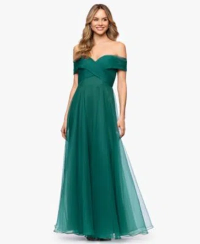 Betsy & Adam Betsy Adam Womens Sweetheart Neck Ball Gown Dress In Green