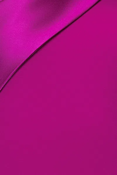 Betsy & Adam "carmela" Long Scuba Crepe Dress With Satin Bow In Pink