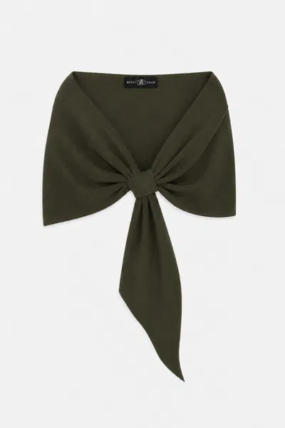 Betsy & Adam "carol" Techno Scuba Pull Through Shawl Wrap In Green