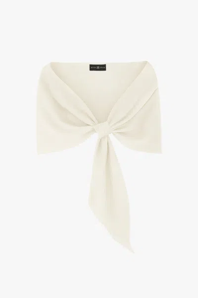 Betsy & Adam "carol" Techno Scuba Pull Through Shawl Wrap In Ivory