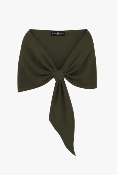 Betsy & Adam "carol" Techno Scuba Pull Through Shawl Wrap In Olive