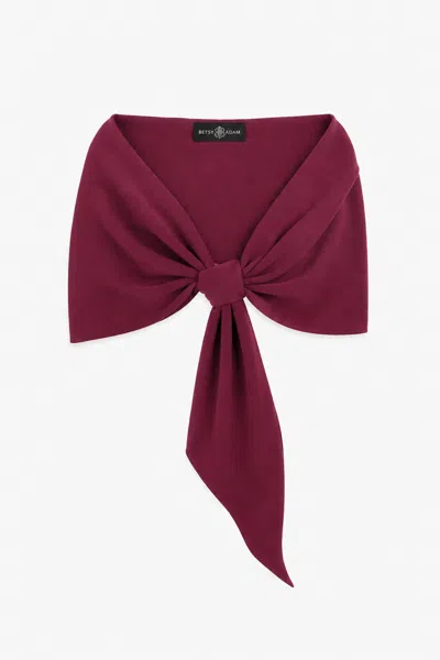Betsy & Adam "carol" Techno Scuba Pull Through Shawl Wrap In Burgundy