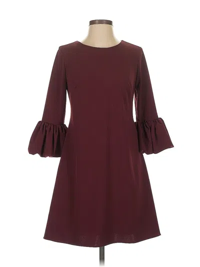 Pre-owned Betsy & Adam Casual Dress In Burgundy