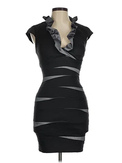 Pre-owned Betsy & Adam Cocktail Dress In Black