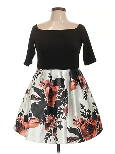 Pre-owned Betsy & Adam Cocktail Dress In Black