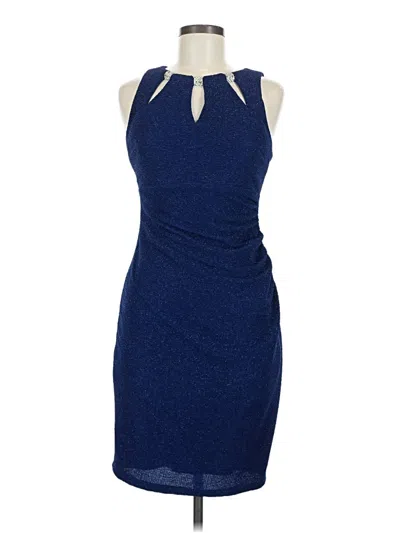 Pre-owned Betsy & Adam Cocktail Dress In Blue