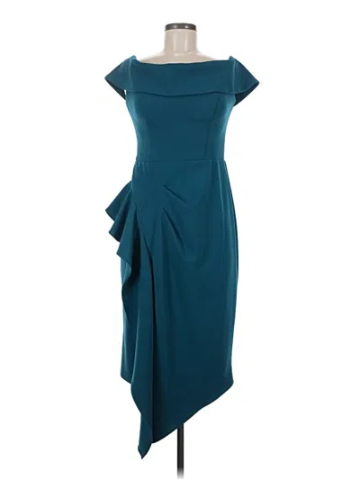 Pre-owned Betsy & Adam Cocktail Dress In Blue