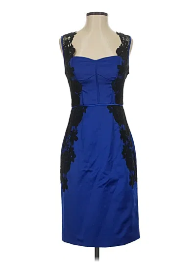 Pre-owned Betsy & Adam Cocktail Dress In Blue