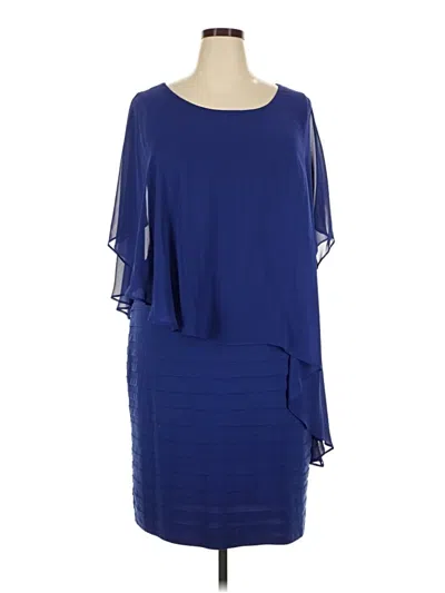 Pre-owned Betsy & Adam Cocktail Dress In Blue