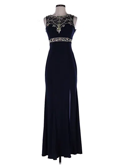 Pre-owned Betsy & Adam Cocktail Dress In Blue