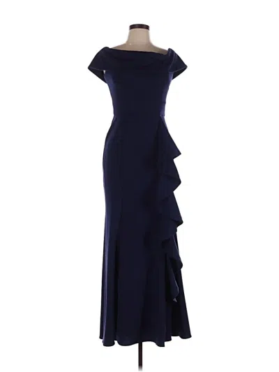 Pre-owned Betsy & Adam Cocktail Dress In Blue