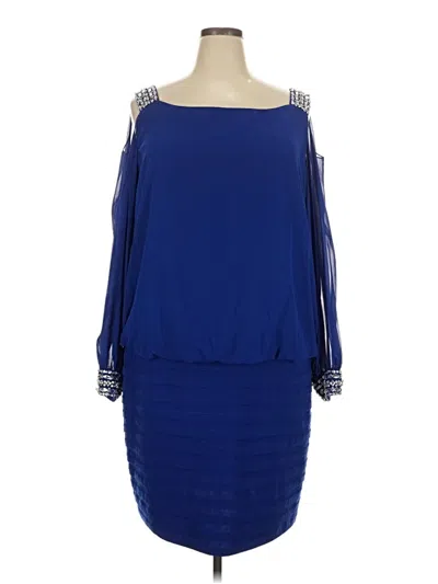 Pre-owned Betsy & Adam Cocktail Dress In Blue