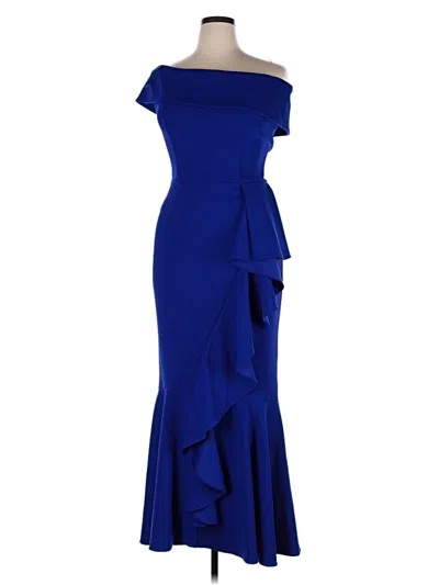 Pre-owned Betsy & Adam Cocktail Dress In Blue
