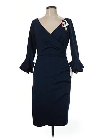 Pre-owned Betsy & Adam Cocktail Dress In Blue